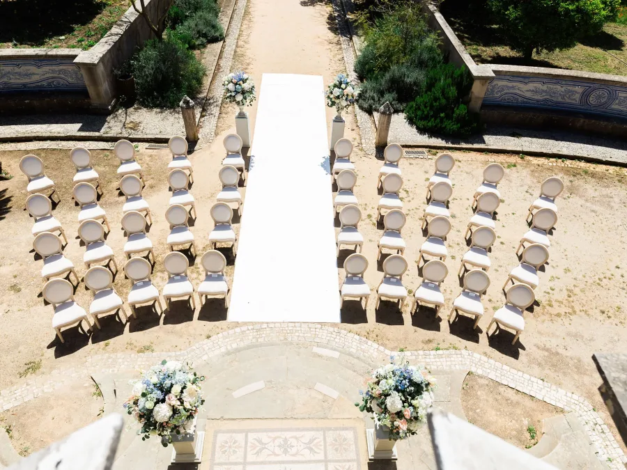 wedding ceremony at estoi palace algarve