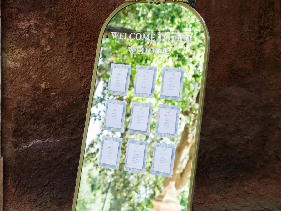mirror table plan wedding