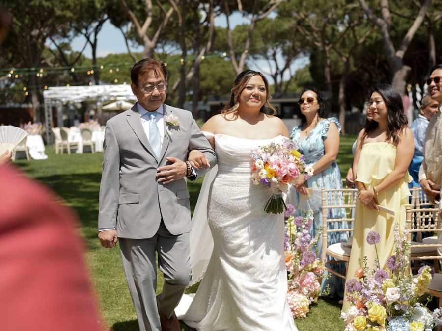 wedding ceremony at pine cliffs resort algarve