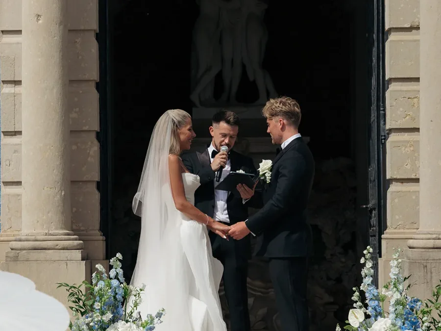 wedding ceremony at estoi palace in algarve