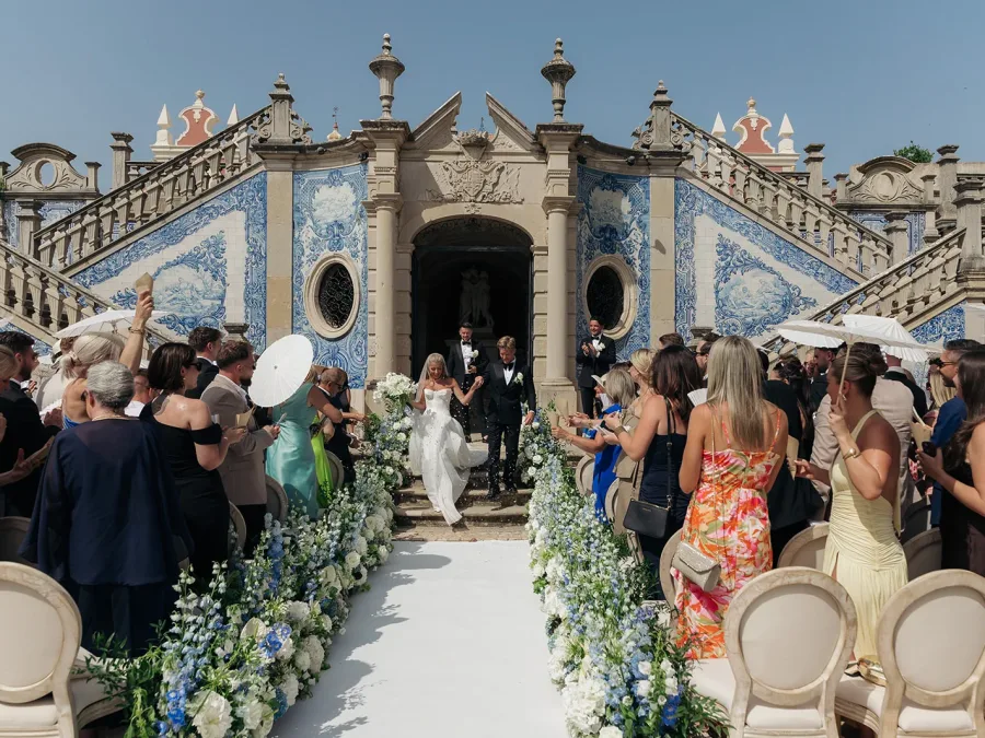 wedding ceremony at estoi palace in algarve
